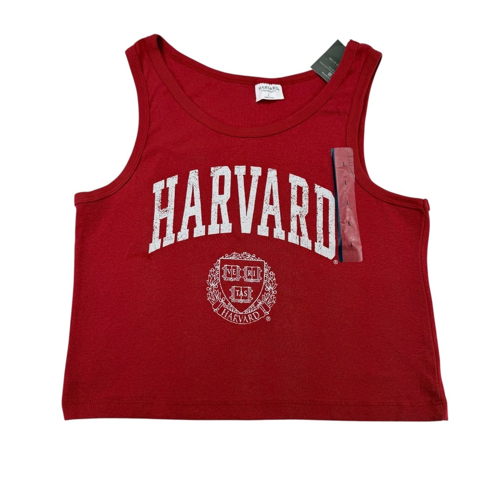 Grayson Threads Harvard University Cropped Tank Top Women Large Red College